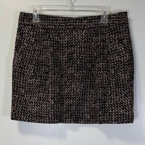 Gap Black and Taupe Patterned Mini Skirt‎ Sz 6
